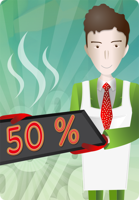 50% nuolaida kreditams